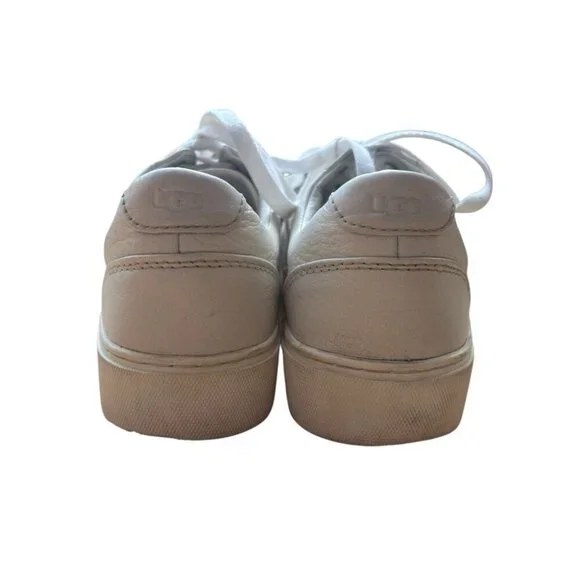 UGG Women’s White Leather Zilo Sneakers Size 8 - Picture 2 of 6